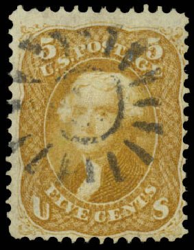 Cost of US Stamps Scott Catalogue 67 - 1861 5c Jefferson. Daniel Kelleher Auctions, Jan 2015, Sale 663, Lot 1294
