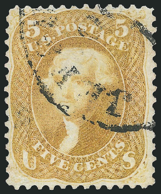US Stamps Values Scott Catalogue 67: 1861 5c Jefferson. Robert Siegel Auction Galleries, Mar 2012, Sale 1019, Lot 394