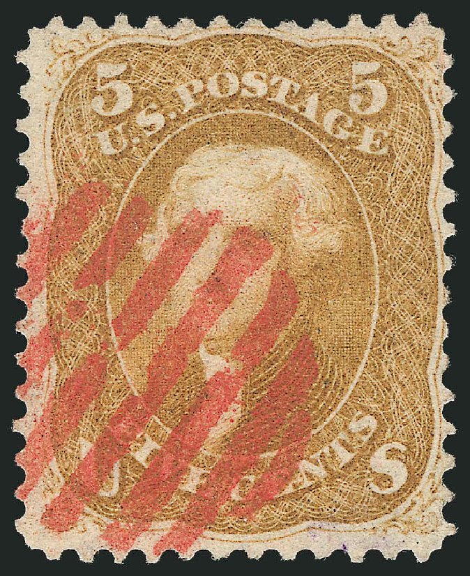 US Stamp Price Scott Cat. # 67: 5c 1861 Jefferson. Robert Siegel Auction Galleries, Nov 2013, Sale 1061, Lot 3474