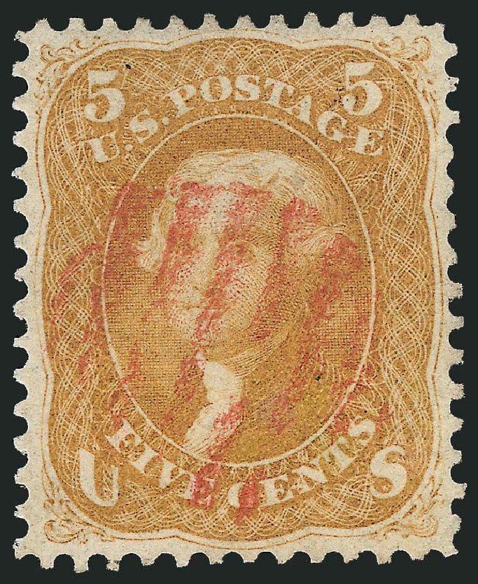 Values of US Stamp Scott Catalogue #67 - 1861 5c Jefferson. Robert Siegel Auction Galleries, Sep 2014, Sale 1078, Lot 154