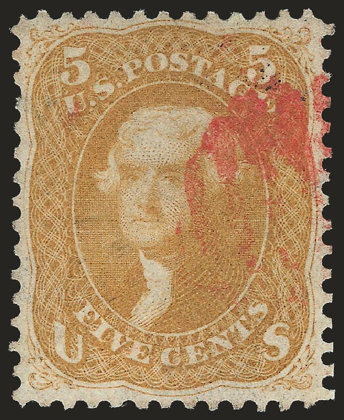 Costs of US Stamp Scott Catalog #67 - 5c 1861 Jefferson. Robert Siegel Auction Galleries, Sep 2009, Sale 976, Lot 1324