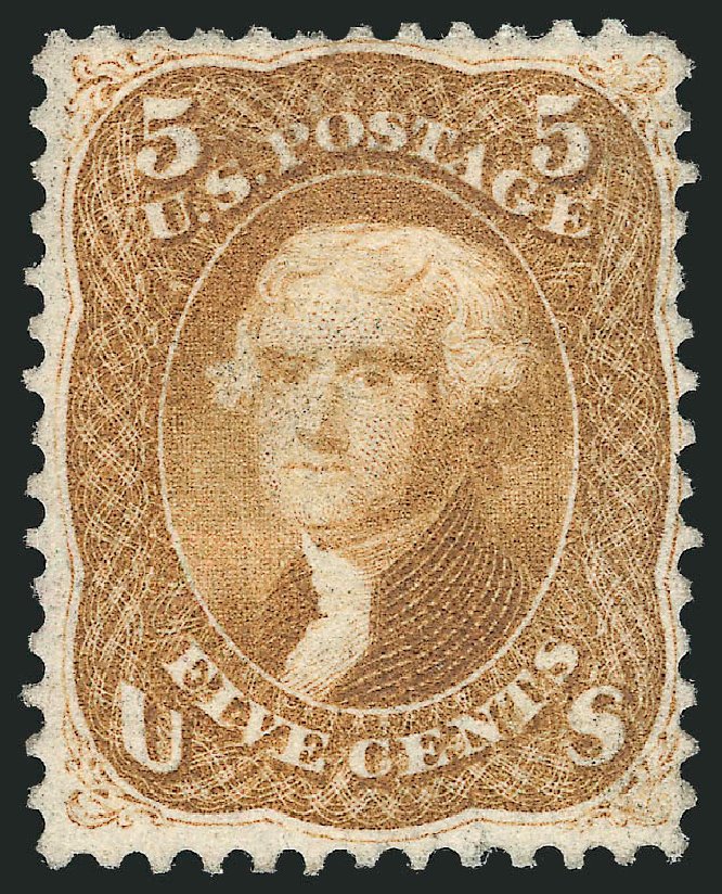 Prices of US Stamps Scott Catalog 67: 5c 1861 Jefferson. Robert Siegel Auction Galleries, Mar 2012, Sale 1021, Lot 215