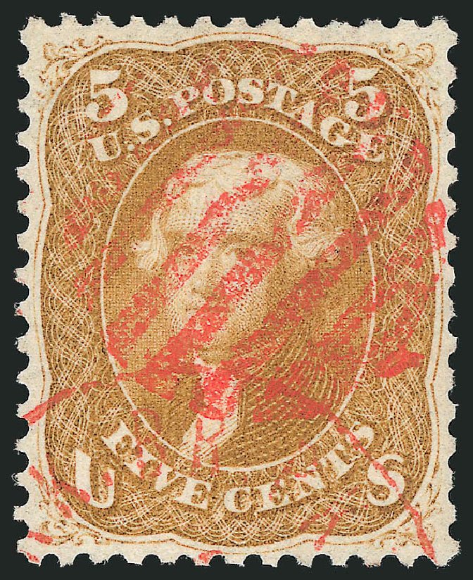 US Stamp Price Scott Cat. # 67 - 5c 1861 Jefferson. Robert Siegel Auction Galleries, Dec 2012, Sale 1037, Lot 1555