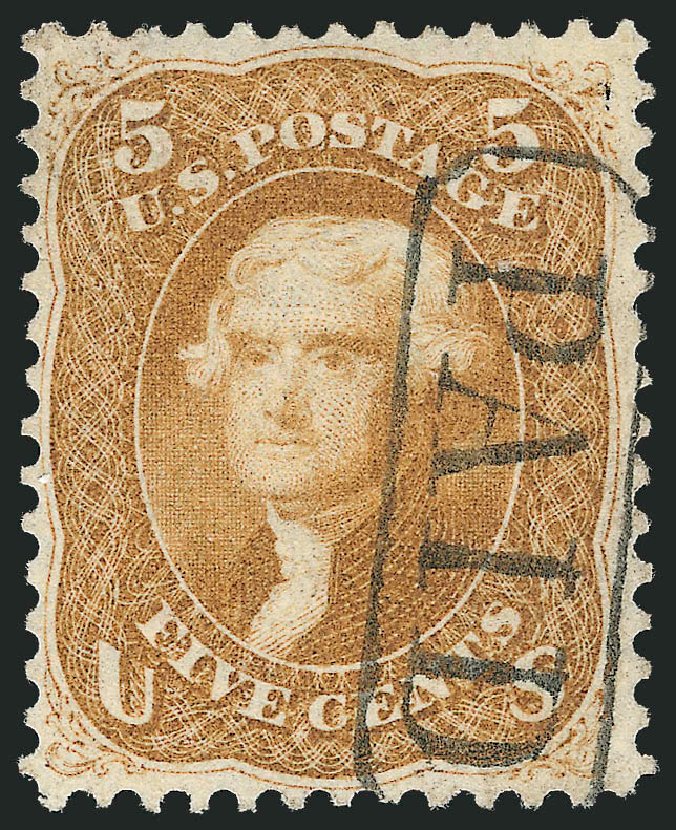 Values of US Stamp Scott Cat. 67 - 1861 5c Jefferson. Robert Siegel Auction Galleries, Dec 2013, Sale 1062, Lot 195