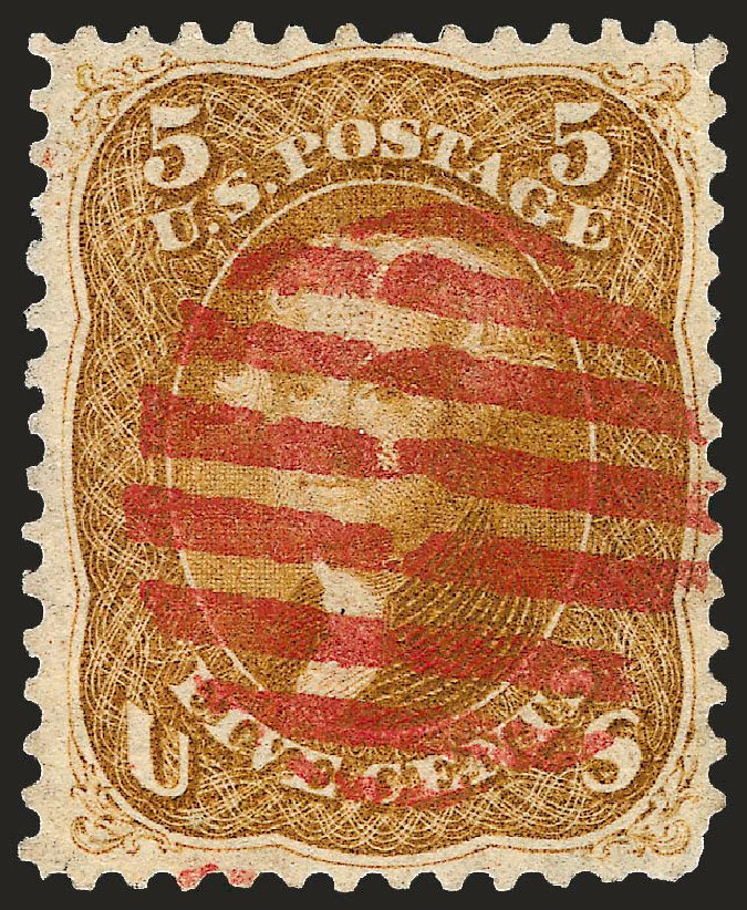 US Stamp Value Scott Cat. 67 - 1861 5c Jefferson. Robert Siegel Auction Galleries, Sep 2008, Sale 962, Lot 2325