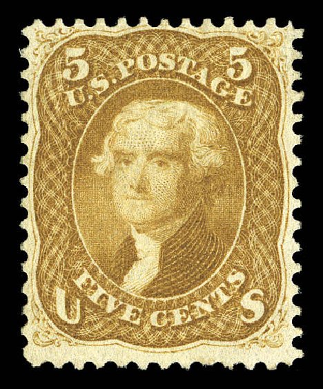 US Stamp Price Scott Catalog # 67 - 1861 5c Jefferson. Matthew Bennett International, Sep 2012, Sale 345, Lot 92