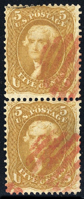Price of US Stamp Scott Catalogue 67 - 5c 1861 Jefferson. Cherrystone Auctions, Nov 2008, Sale 200811, Lot 1032