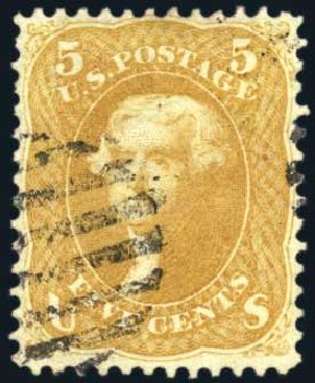 Costs of US Stamps Scott Catalog 67: 1861 5c Jefferson. Harmer-Schau Auction Galleries, Feb 2010, Sale 84, Lot 1332