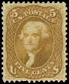US Stamp Value Scott Catalog # 67: 1861 5c Jefferson. Regency-Superior, Nov 2014, Sale 108, Lot 152