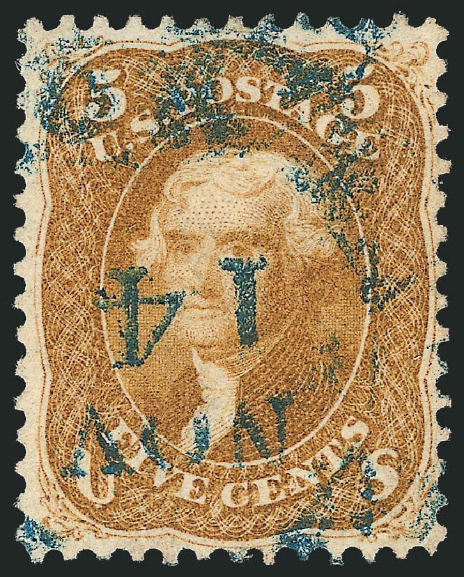 Values of US Stamp Scott Catalogue # 67 - 1861 5c Jefferson. Robert Siegel Auction Galleries, Mar 2011, Sale 1007, Lot 2202