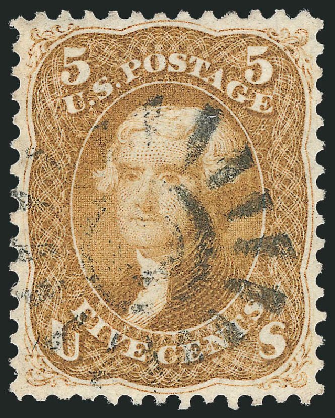 US Stamps Prices Scott Catalogue 67 - 5c 1861 Jefferson. Robert Siegel Auction Galleries, Mar 2012, Sale 1019, Lot 392
