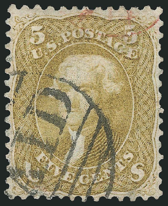 Cost of US Stamp Scott Cat. # 67 - 5c 1861 Jefferson. Robert Siegel Auction Galleries, Jul 2013, Sale 1050, Lot 192