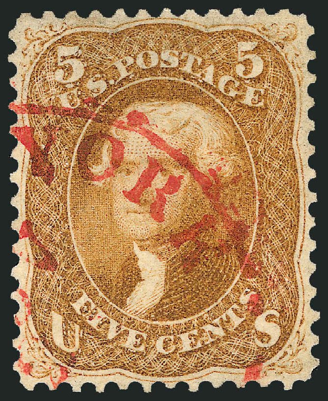 Value of US Stamp Scott Catalog #67: 5c 1861 Jefferson. Robert Siegel Auction Galleries, Dec 2013, Sale 1062, Lot 192