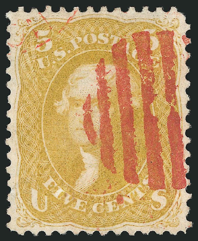 US Stamps Values Scott Cat. 67: 1861 5c Jefferson. Robert Siegel Auction Galleries, Mar 2014, Sale 1067, Lot 1022