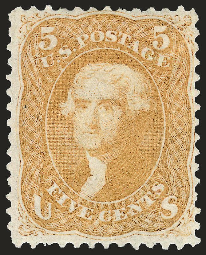 Cost of US Stamp Scott Cat. # 67: 1861 5c Jefferson. Robert Siegel Auction Galleries, Jan 2009, Sale 968, Lot 82