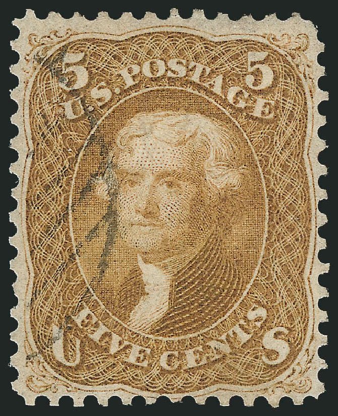Cost of US Stamps Scott Cat. #67: 1861 5c Jefferson. Robert Siegel Auction Galleries, Apr 2010, Sale 984, Lot 282