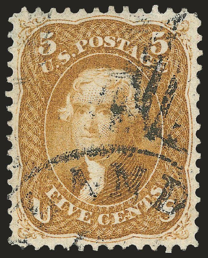 Value of US Stamps Scott Cat. 67: 5c 1861 Jefferson. Robert Siegel Auction Galleries, Jun 2010, Sale 989, Lot 92