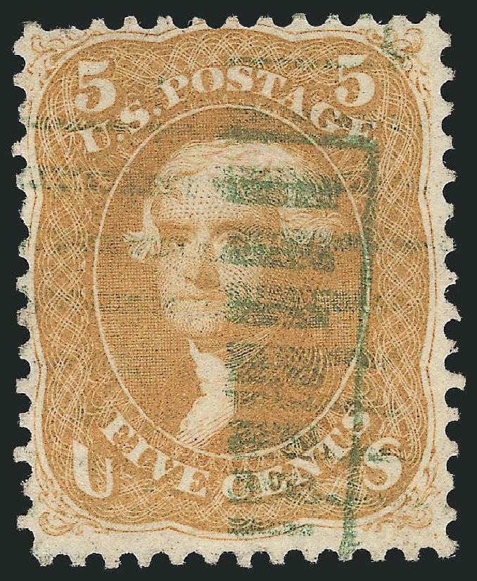 US Stamps Value Scott Cat. #67: 1861 5c Jefferson. Robert Siegel Auction Galleries, Sep 2010, Sale 993, Lot 392