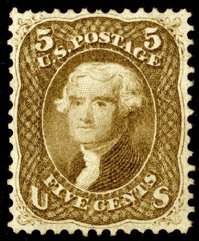 US Stamps Prices Scott #67 - 5c 1861 Jefferson. Matthew Bennett International, May 2008, Sale 327, Lot 63
