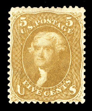 US Stamp Value Scott Cat. #67: 1861 5c Jefferson. Cherrystone Auctions, Mar 2014, Sale 201403, Lot 13