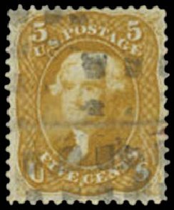 US Stamps Prices Scott # 67: 5c 1861 Jefferson. Daniel Kelleher Auctions, May 2014, Sale 652, Lot 153