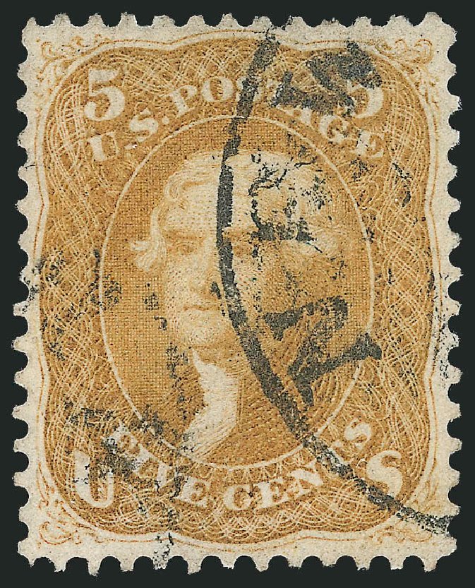 US Stamps Values Scott Cat. # 67 - 5c 1861 Jefferson. Robert Siegel Auction Galleries, Mar 2012, Sale 1019, Lot 393