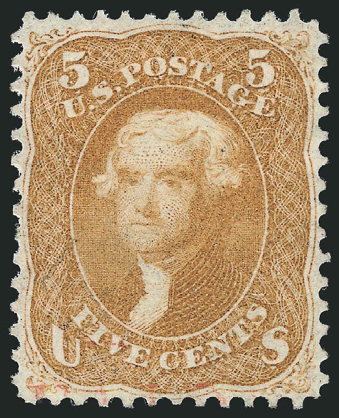US Stamp Prices Scott # 67 - 1861 5c Jefferson. Robert Siegel Auction Galleries, Oct 2012, Sale 1033, Lot 4043