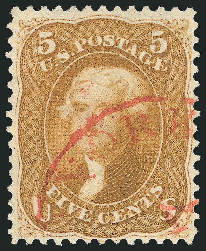 Cost of US Stamps Scott Cat. #67 - 5c 1861 Jefferson. Robert Siegel Auction Galleries, Dec 2013, Sale 1062, Lot 193