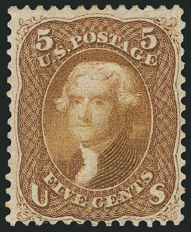 Cost of US Stamps Scott Cat. 67: 5c 1861 Jefferson. Robert Siegel Auction Galleries, Oct 2014, Sale 1082, Lot 373