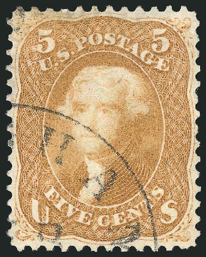 Prices of US Stamps Scott Catalogue #67 - 1861 5c Jefferson. Robert Siegel Auction Galleries, Sep 2009, Sale 976, Lot 1323