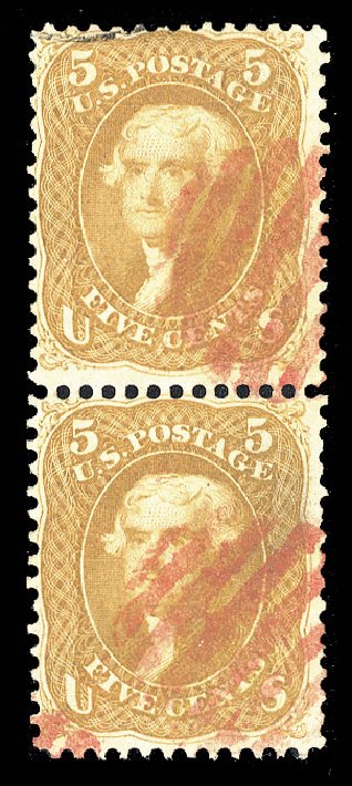Costs of US Stamp Scott #67 - 1861 5c Jefferson. Cherrystone Auctions, Sep 2010, Sale 201009, Lot 26