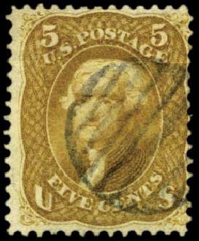 US Stamps Prices Scott #67 - 1861 5c Jefferson. Harmer-Schau Auction Galleries, Feb 2012, Sale 92, Lot 866
