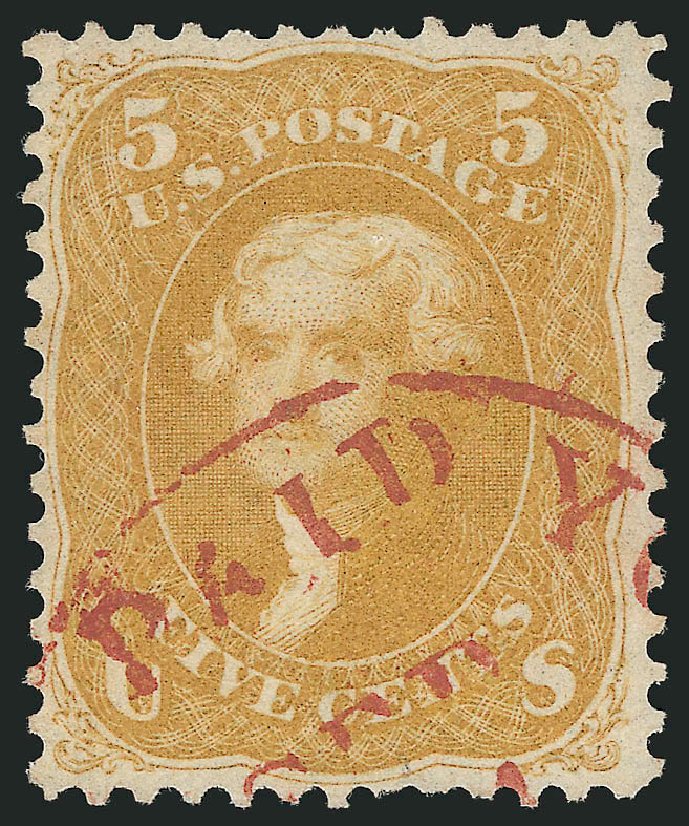 US Stamps Prices Scott Cat. # 67 - 5c 1861 Jefferson. Robert Siegel Auction Galleries, Oct 2014, Sale 1082, Lot 376