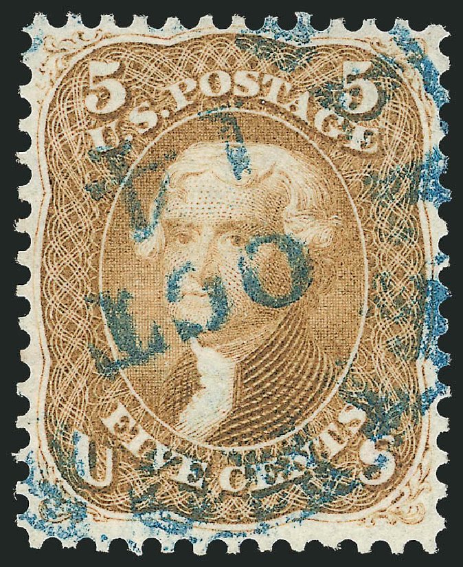 US Stamp Value Scott Catalogue # 67: 1861 5c Jefferson. Robert Siegel Auction Galleries, Oct 2008, Sale 963, Lot 496