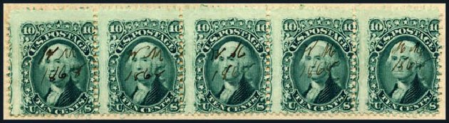 US Stamps Prices Scott Catalog #68 - 1861 10c Washington. Harmer-Schau Auction Galleries, Jun 2008, Sale 78, Lot 1308