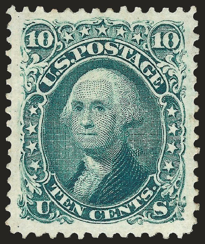 US Stamps Values Scott Catalog # 68: 1861 10c Washington. Robert Siegel Auction Galleries, Jun 2010, Sale 992, Lot 2119