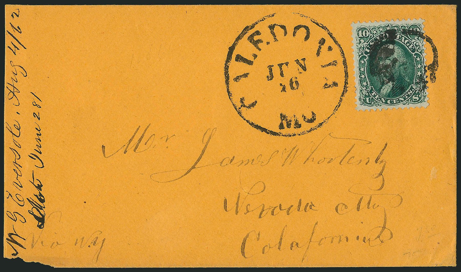 US Stamp Values Scott # 68 - 10c 1861 Washington. Robert Siegel Auction Galleries, Sep 2010, Sale 993, Lot 439