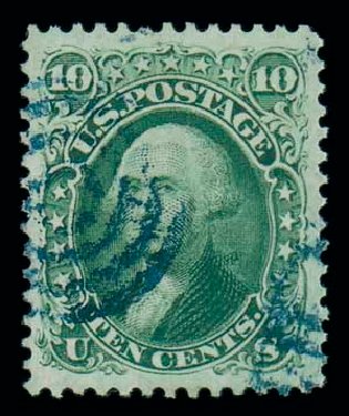 Values of US Stamps Scott Catalog # 68 - 10c 1861 Washington. Matthew Bennett International, Dec 2007, Sale 323, Lot 181