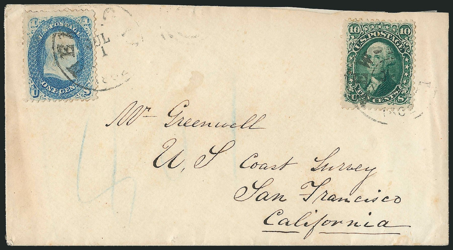 Price of US Stamps Scott Catalogue # 68: 1861 10c Washington. Robert Siegel Auction Galleries, Sep 2010, Sale 993, Lot 441
