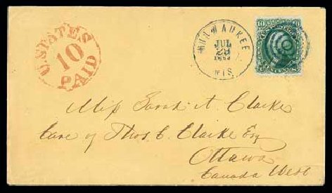 US Stamps Price Scott Catalog 68 - 1861 10c Washington. Matthew Bennett International, Dec 2007, Sale 323, Lot 184