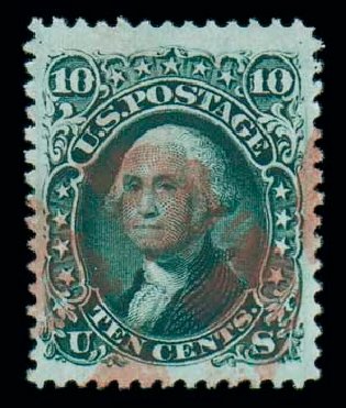 Values of US Stamp Scott Catalogue # 68: 10c 1861 Washington. Matthew Bennett International, Dec 2007, Sale 323, Lot 185