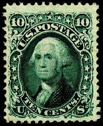 Values of US Stamps Scott Catalog #68 - 10c 1861 Washington. Matthew Bennett International, May 2008, Sale 327, Lot 65