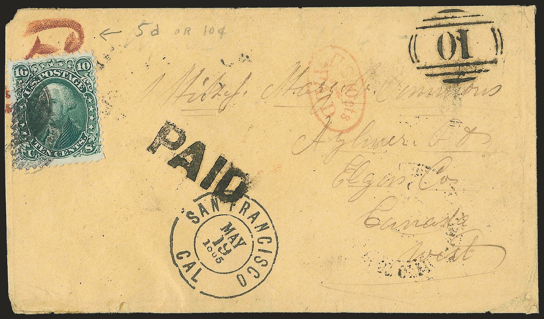 US Stamp Prices Scott #68: 10c 1861 Washington. Robert Siegel Auction Galleries, Jun 2009, Sale 973, Lot 73