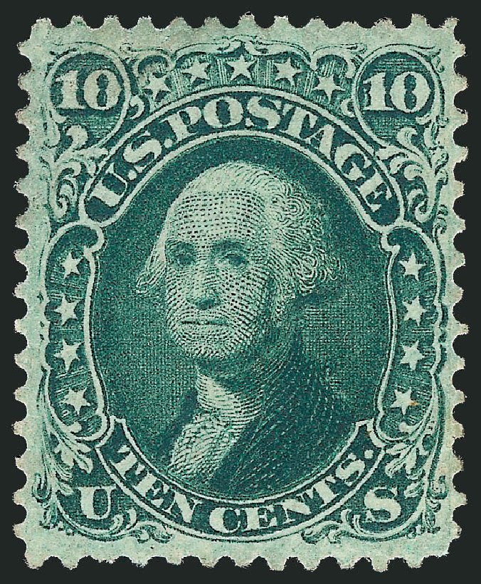 US Stamps Values Scott Catalog # 68 - 10c 1861 Washington. Robert Siegel Auction Galleries, Oct 2010, Sale 997, Lot 5346