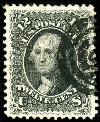 Values of US Stamps Scott # 69 - 1861 12c Washington. Matthew Bennett International, Apr 2008, Sale 326, Lot 91