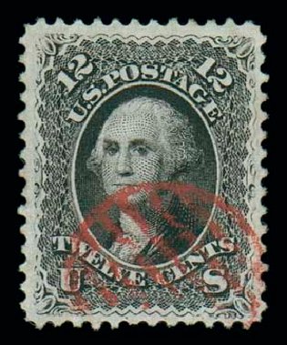 Values of US Stamps Scott Cat. # 69 - 12c 1861 Washington. Matthew Bennett International, Dec 2007, Sale 323, Lot 192
