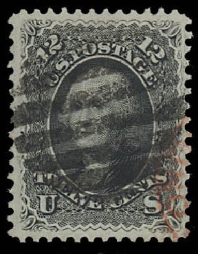 US Stamps Price Scott Cat. 69: 1861 12c Washington. Daniel Kelleher Auctions, Oct 2012, Sale 632, Lot 983