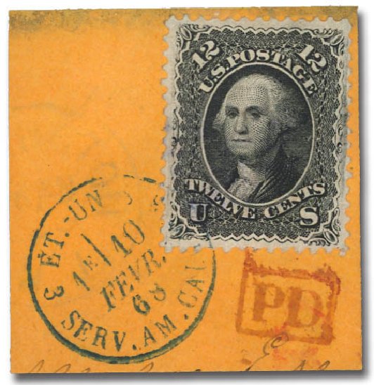Cost of US Stamps Scott Catalogue # 69 - 1861 12c Washington. Daniel Kelleher Auctions, Jun 2012, Sale 630, Lot 1286