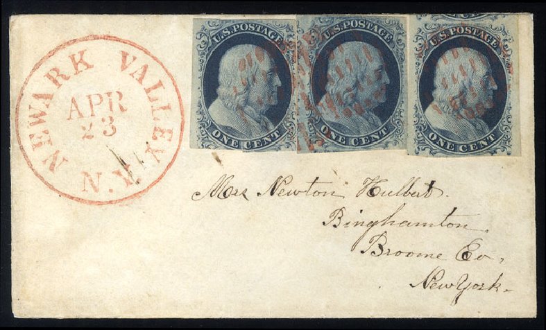 US Stamp Values Scott Catalog 7 - 1c 1851 Franklin. Cherrystone Auctions, Jan 2015, Sale 201501, Lot 47