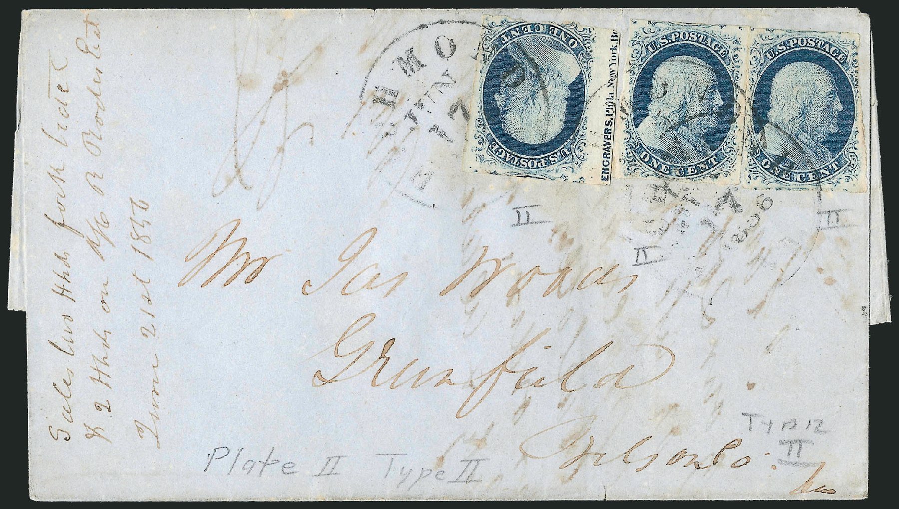 US Stamps Value Scott Cat. #7 - 1851 1c Franklin. Robert Siegel Auction Galleries, Dec 2010, Sale 1002, Lot 3687